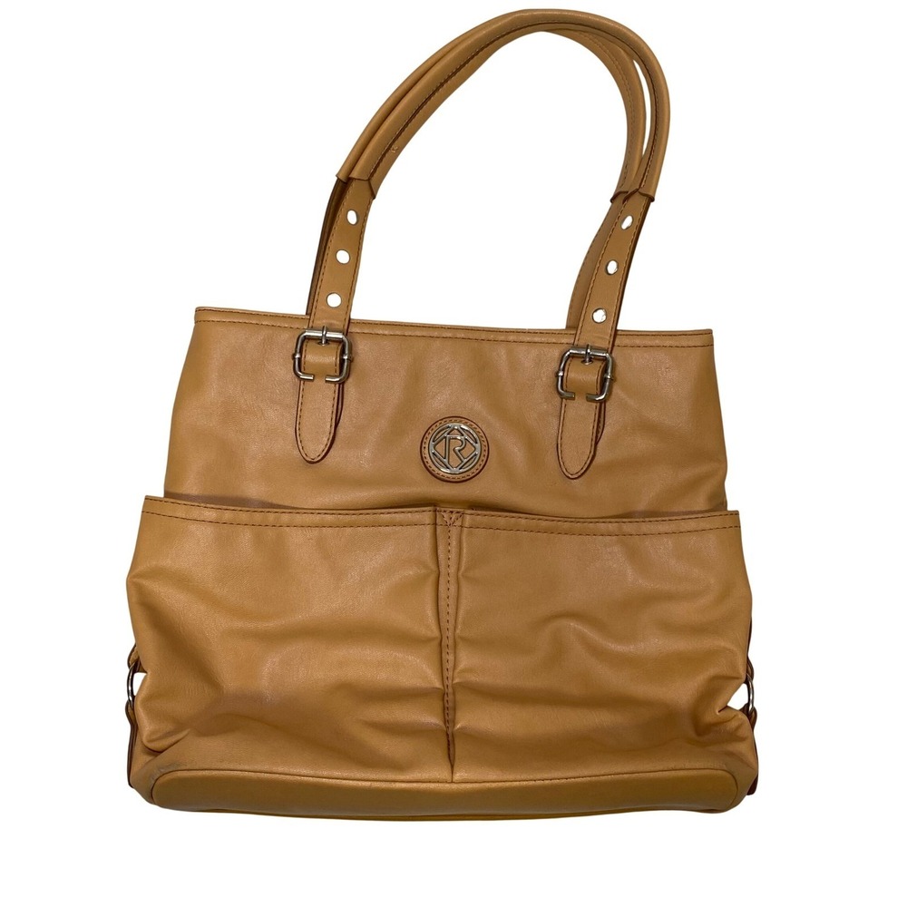 Relic‎ Tan Faux Leather Large Tote Shoulder Bag Multi Pocket Organizer Purse
